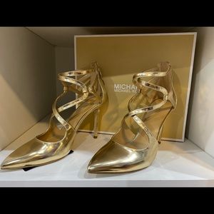Michael Kors Gold Catia Heels